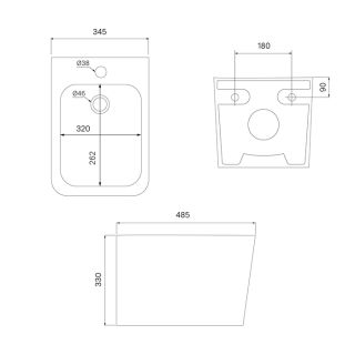 Подвесное биде IDDIS Bild BILRB02i82 чёрный матовый