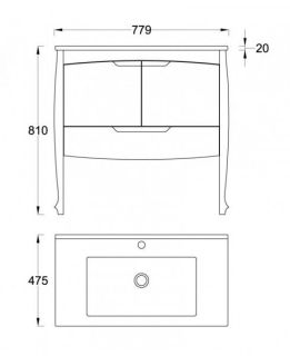Напольная тумба под раковину Veedi Lord LRD800T-DR 80см белый