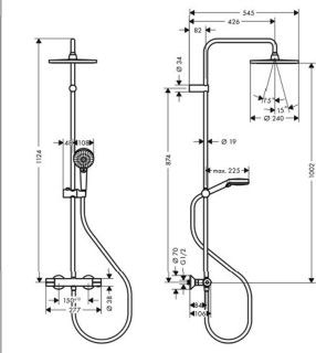 Душевая система Hansgrohe Vernis Shape Showerpipe 26428670 черный
