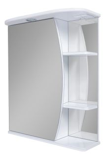 Зеркальный шкаф с подсветкой Misty Луна 55см левый белый