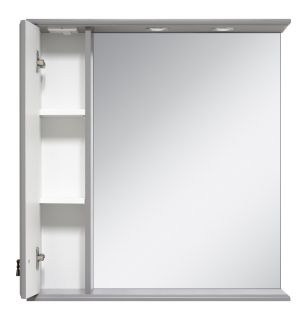 Зеркальный шкаф с подсветкой Misty Лувр 65см левый серый