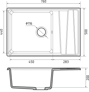 Мойка кухонная GranFest LEVEL LV-760L терракот