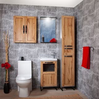 Зеркало с подсветкой Бриклаер Лофт 4627125413322 45 см метрополитен грей