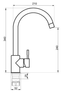 Смеситель для кухни РМС SUS124BNK-017F бежевый