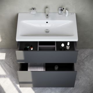 Am.pm Gem M90FSX07522GM32  тумба под раковину 75 см графит матовый