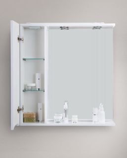 Зеркальный шкаф BelBagno с подсветкой левосторонний 60x75см Bianco Lucido MARINO-SPC-600/750-1A-BL-P-L