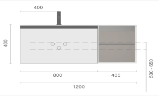 Тумба под раковину Armadi Art Quatro 790-M6-120-W-A 120 см ива/антрацит