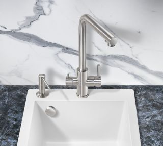 Смеситель для кухни Milacio Ultra MCU.553.SS под фильтр с краном для питьевой воды нержавеющая сталь