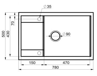 Мойка для кухни Milacio Navarra 78 Cuarzo MC.77054 бежевый