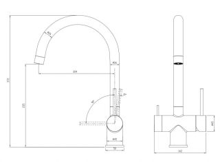 Смеситель для кухни Milacio Ultra MCU.554.GM под фильтр с краном для питьевой воды воронёная сталь