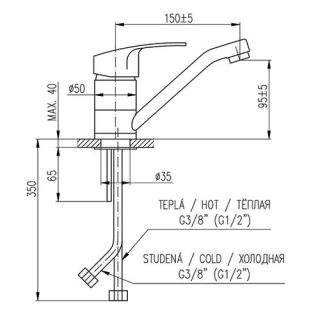 Смеситель для раковины Rav Slezak Kongo K015.5 Хром