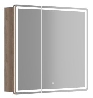 Зеркальный шкаф с LED подсветкой Sancos Mirror MI90EG 89см дуб галифакс натуральный