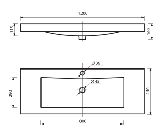 Раковина Misty Мисти 120 см