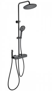 Душевая стойка Wonzon & Woghand Muse Forte WW-B3580-MB с термостатом чёрный матовый