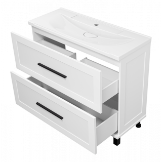 Напольная тумба под раковину Misty Модерн 100 см П-Мод07100-011Пр белый