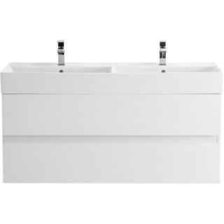 База под раковину Cezares подвесная, под раковину с двумя чашами, с двумя выкатными ящиками, Bianco Ghiaccio, 1200x460x500, MOLVENO 46-120-2C-SO-2-