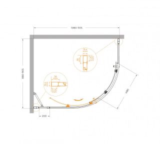 Душевой уголок CEZARES MOLVENO-RH-1-110/90-C-GM-IV