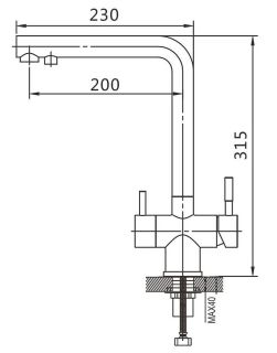 Смеситель для кухни Shevanik S468G с подключением фильтра золотой сатин