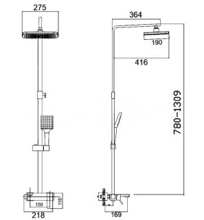 Душевая стойка Haiba HB24818 хром