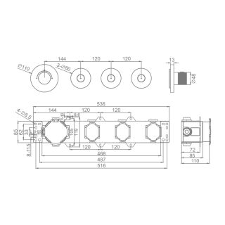 Смеситель для душа Raglo R20.263.09 с термостатом графит