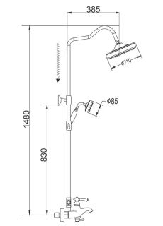 Душевая стойка Rose R0136Q бронза