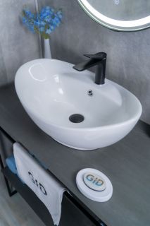 Раковина Gid N9018 51107 накладная белая 59x39x21