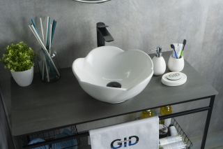 Раковина Gid N9078 51162 накладная белая 38.5x38.5x17