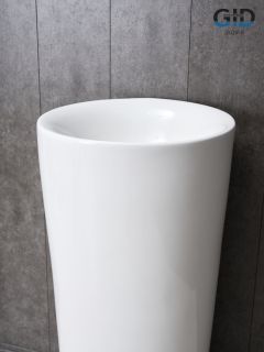 Раковина Gid Nb130w 81118 накладная белая 41x41x85