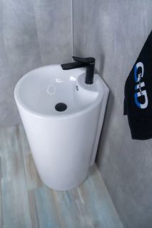 Раковина Gid Nb135 81102 накладная белая 46x46x86