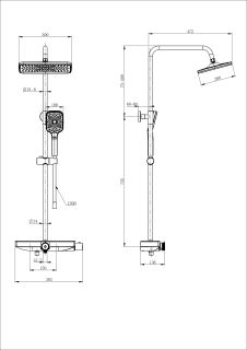 Душевая стойка Wonzon & Woghand ThermoKlick WW-B3098-A-CR с термостатом хром