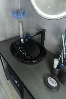 Раковина Gid Nc920 52231 накладная черная глянцевая 41x34x15