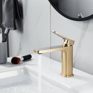 Смеситель для раковины Shevanik S9901G золотой сатин