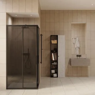 Душевой уголок by Deonria Kupe U-90-90-6-G-B 90x90см чёрный/графит