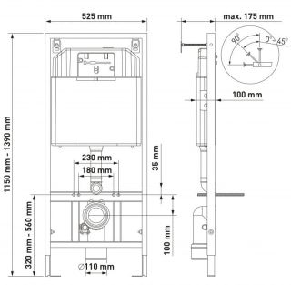 Комплект Berges 4в1 043247: инсталляция NOVUM525 кнопка S3 хром глянец унитаз Puma XL Rimless сиденье Toma Slim SO