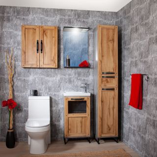 Тумба под раковину Бриклаер Лофт 4627125413384 45 см метрополитен грей