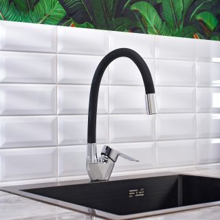 Смеситель для кухни BOOU B8274-10F-E307A хром/чёрный