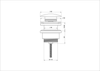 Донный клапан для раковины Wonzon & Woghand WW-88SS07-BGM тёмный графит