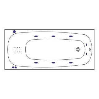 Гидромассажная ванна WHITECROSS Layla Slim 0122.170075.100.SMARTNANO.GL 170x75 см Smart Nano золото