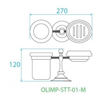 Стакан и мыльница настольные, золото Cezares OLIMP-STT-03/24-M