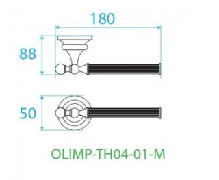 Подвесной полотенцедержатель, держатель для туалетной бумаги, золото Cezares OLIMP-TH04-03/24-M