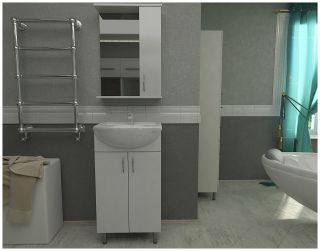 Тумба с раковиной Orange Роса LA-45TUW+RA белый