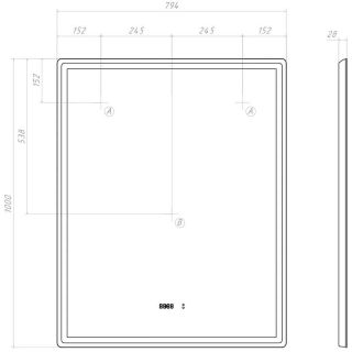 Зеркало с подсветкой Vigo Roberta Luxe 294 80 см