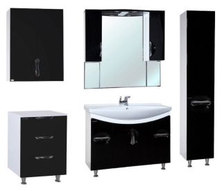 Пенал Bellezza Лагуна 35см правый черный 00000004449