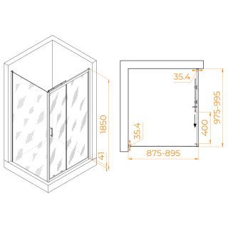 Душевой уголок RGW PA-145 020814590-11 90x100см хром