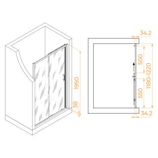 Душевая дверь RGW PA-14Gr 41081412-110 120см серый