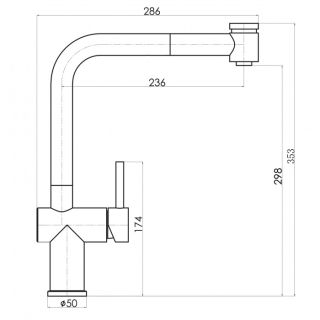 Смеситель для кухни Florentina Палермо с выдвижным изливом шампань