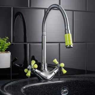 Смеситель для кухни РМС SL92GR-279F хром/зелёный