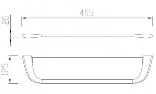 Полка стеклянная ABBER Nord AA1555 50см хром