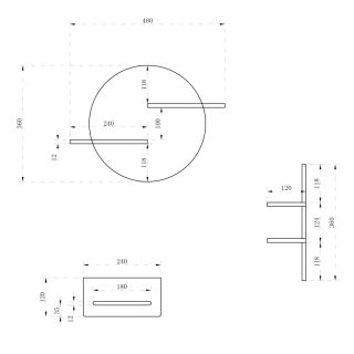Полка для ванны ABBER Stein AS1656 48см белый матовый