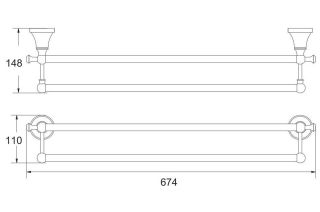 Полотенцедержатель Rose RG1927E 67см золото